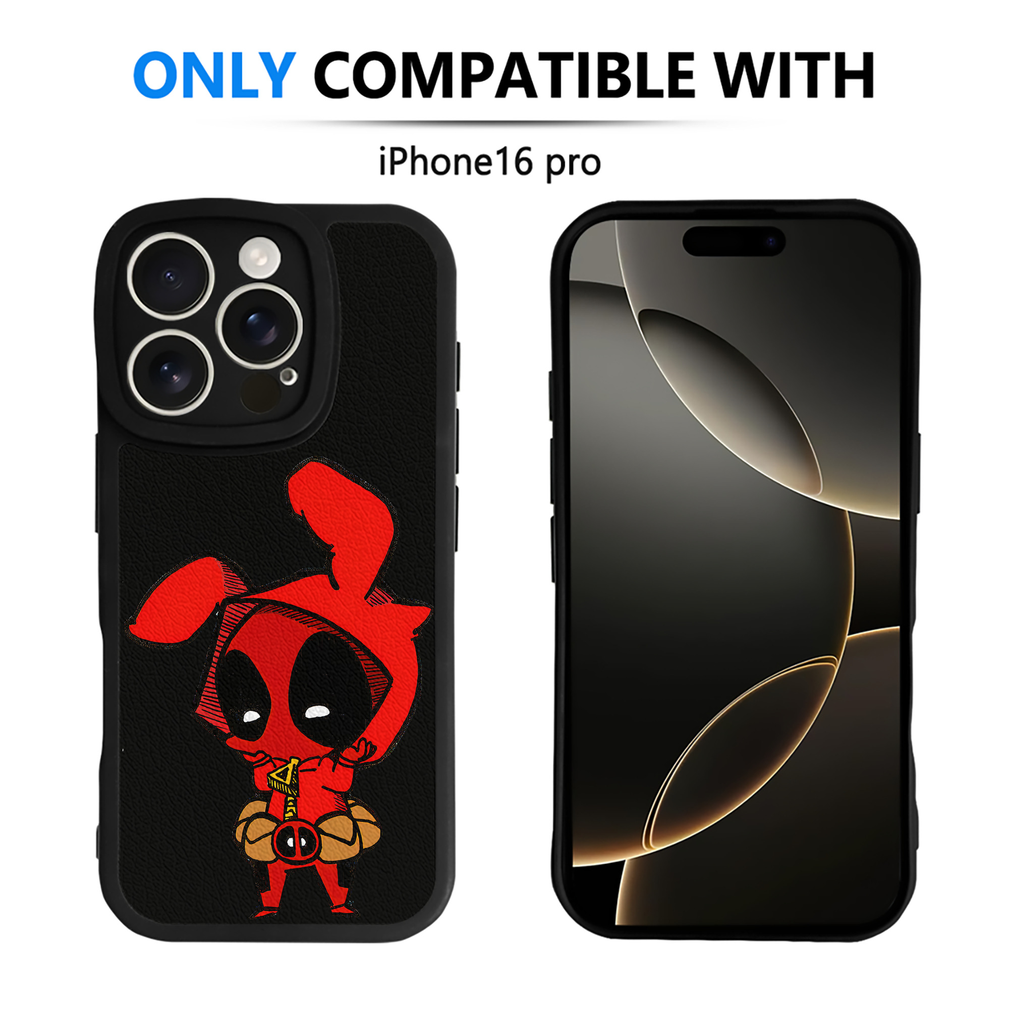 （画像用） Deadpool デッドプール 【iPhone 16シリーズ対応】シリコンスマホケース（レザー調） 材質：シリコン